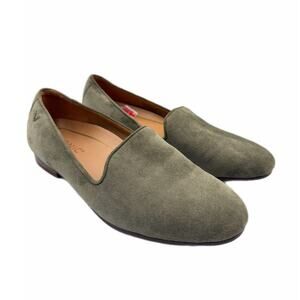 Vionic Willa Slip On Olive Suede Soft Almond Toe Low Heel Preppy Classic Loafers
